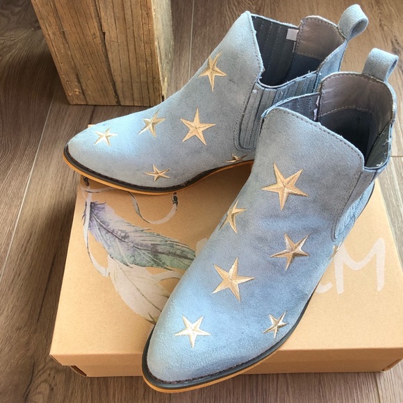 Size 6 Last Pair⚡️Stars Blue Suede Booties - Picture 6 of 7